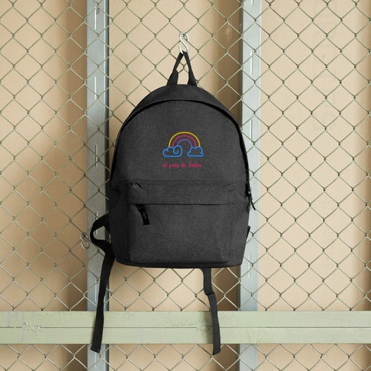 Mochila bordada arcoiris