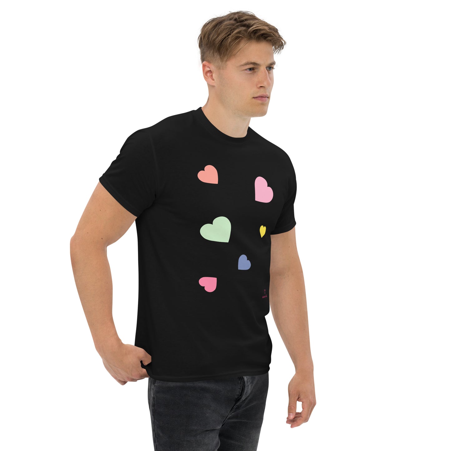 Camiseta clásica unisex corazones a juego perro