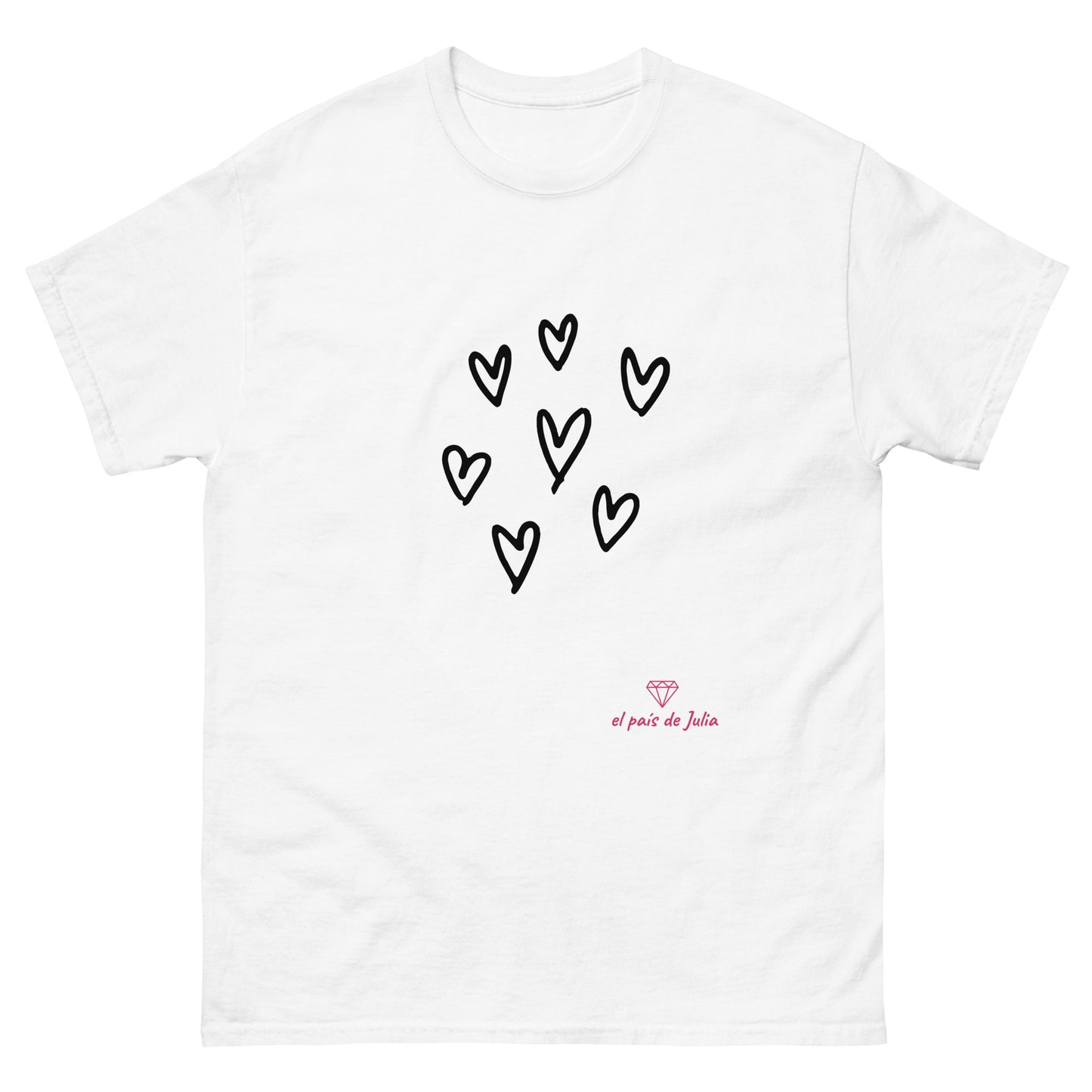 Camiseta clásica unisex perros corazón