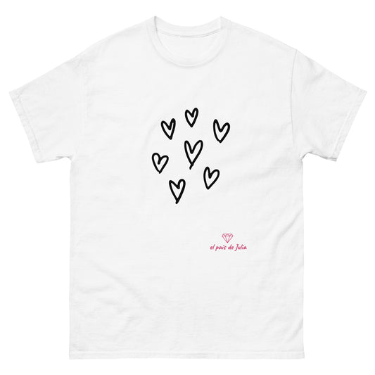 Camiseta clásica unisex perros corazón