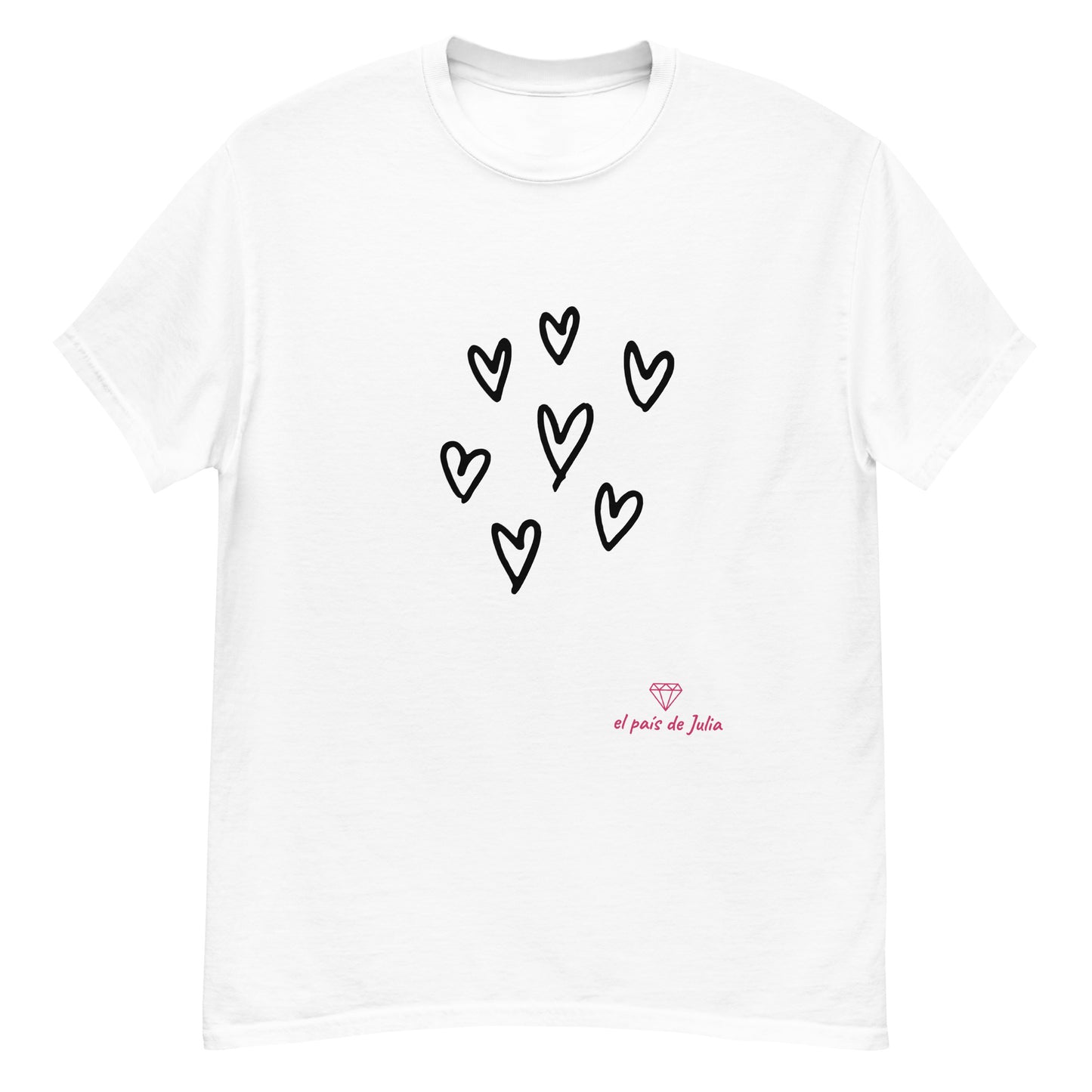 Camiseta clásica unisex perros corazón