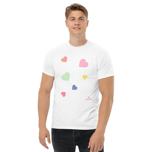 Camiseta clásica unisex corazones a juego perro