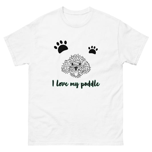 Camiseta clásica unisex i love my poddle