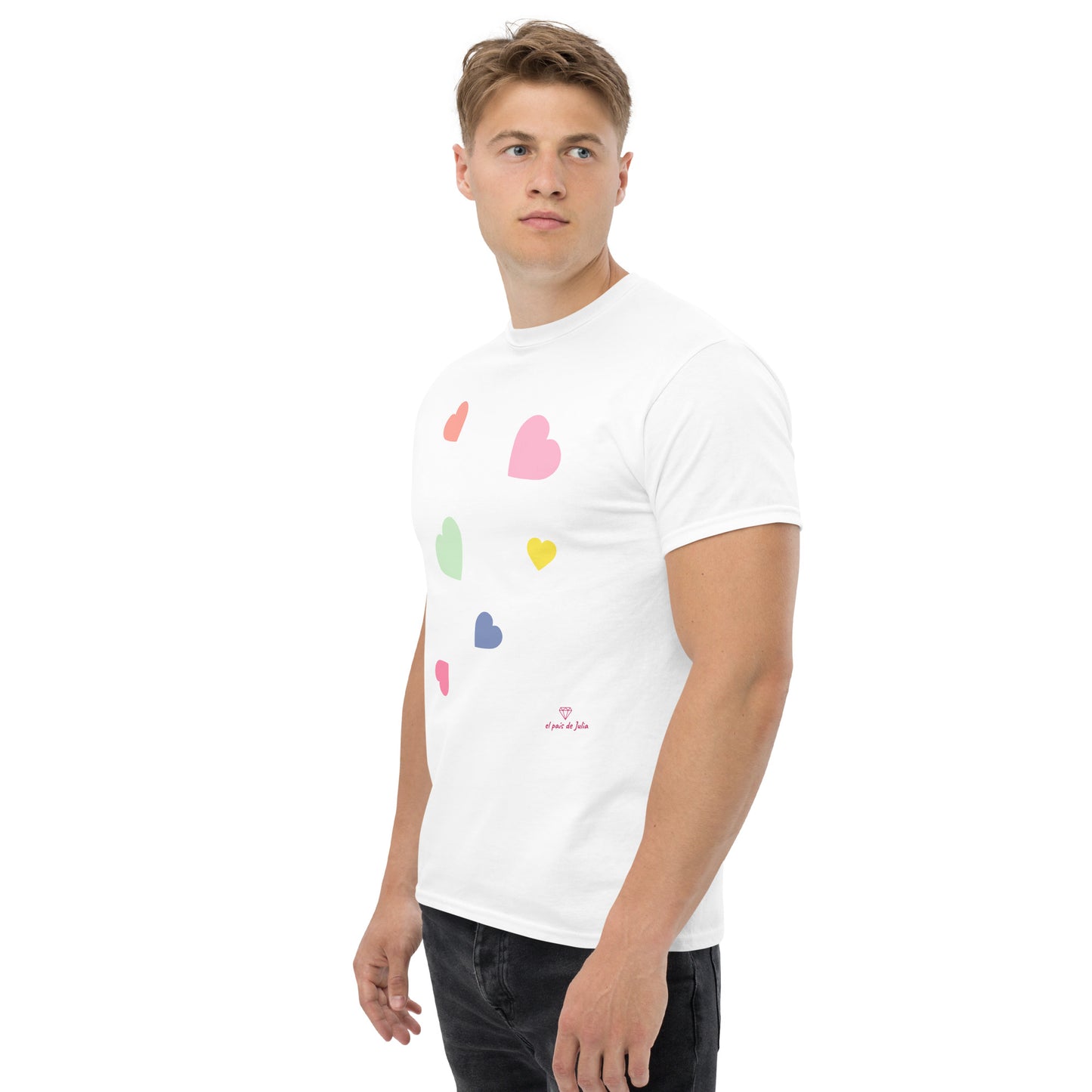 Camiseta clásica unisex corazones a juego perro