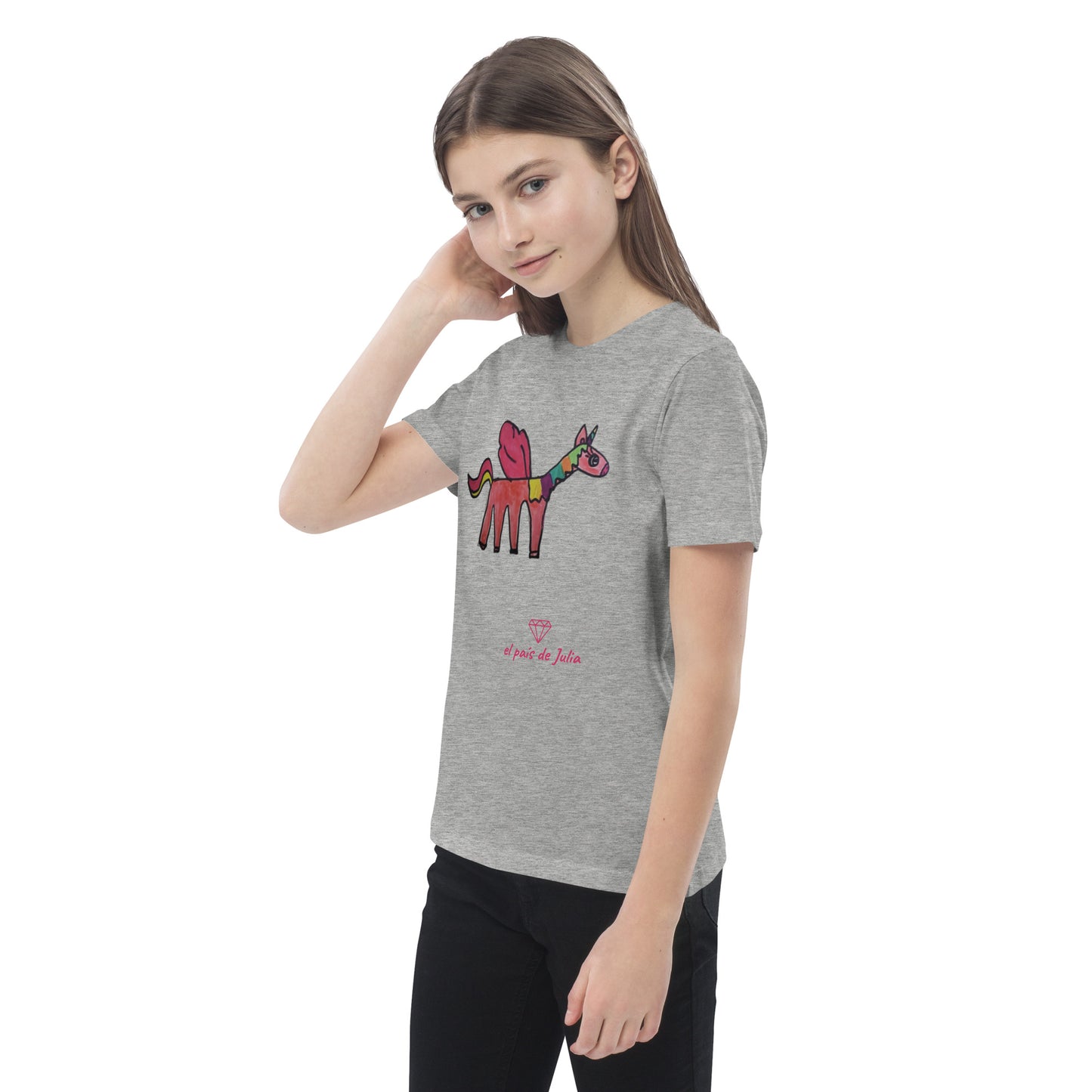 Camiseta algodón orgánico unisex unicornio