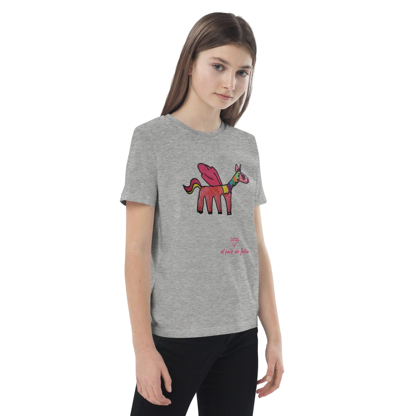 Camiseta algodón orgánico unisex unicornio