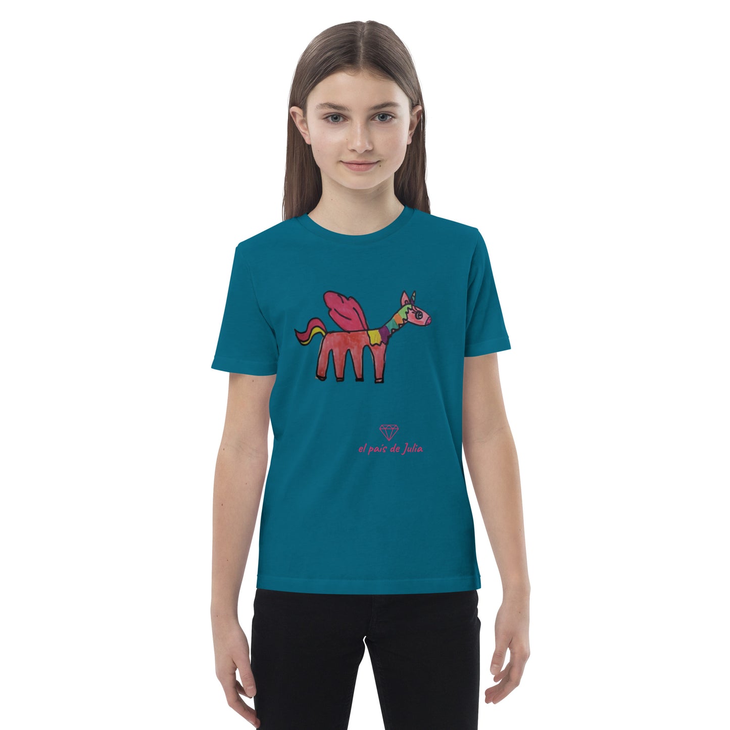 Camiseta algodón orgánico unisex unicornio