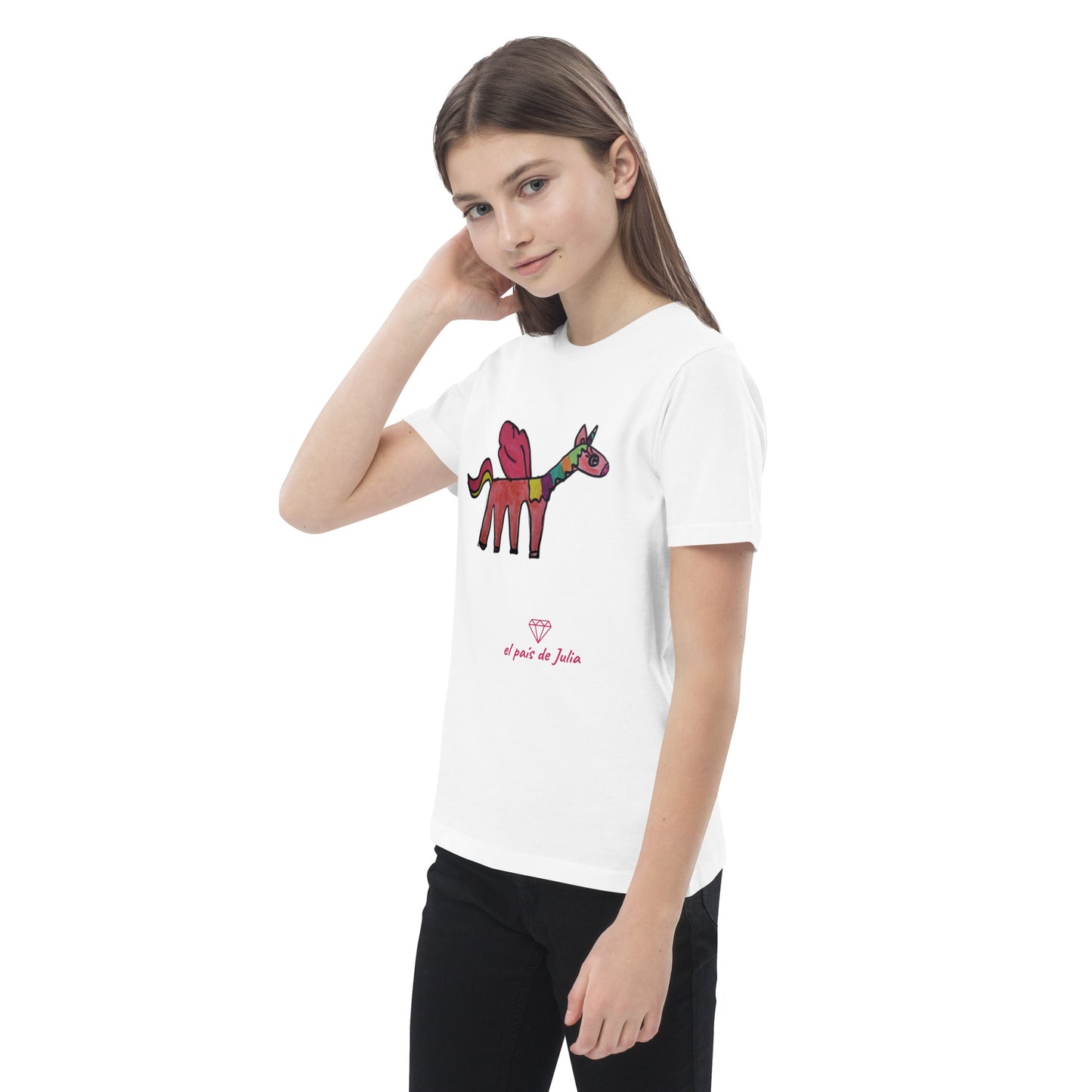 Camiseta algodón orgánico unisex unicornio