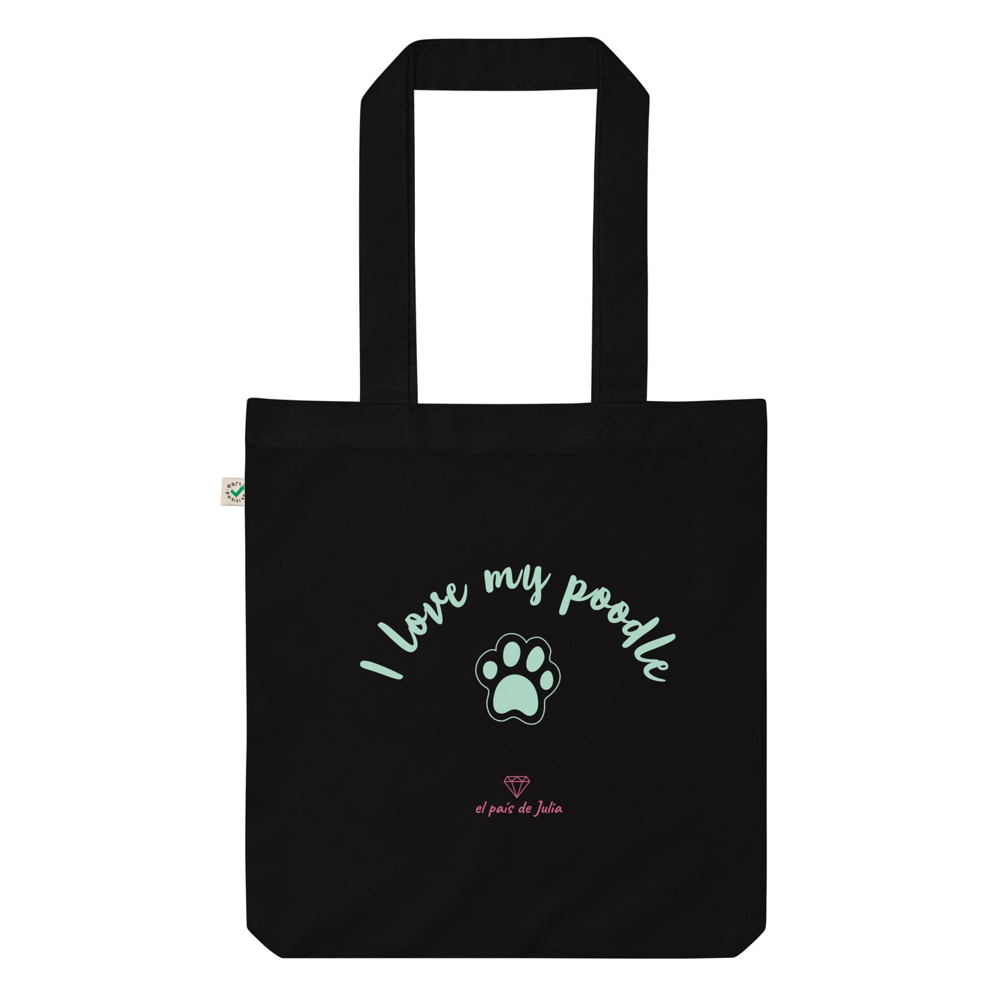 Tote bag orgánica de moda i love my poodle