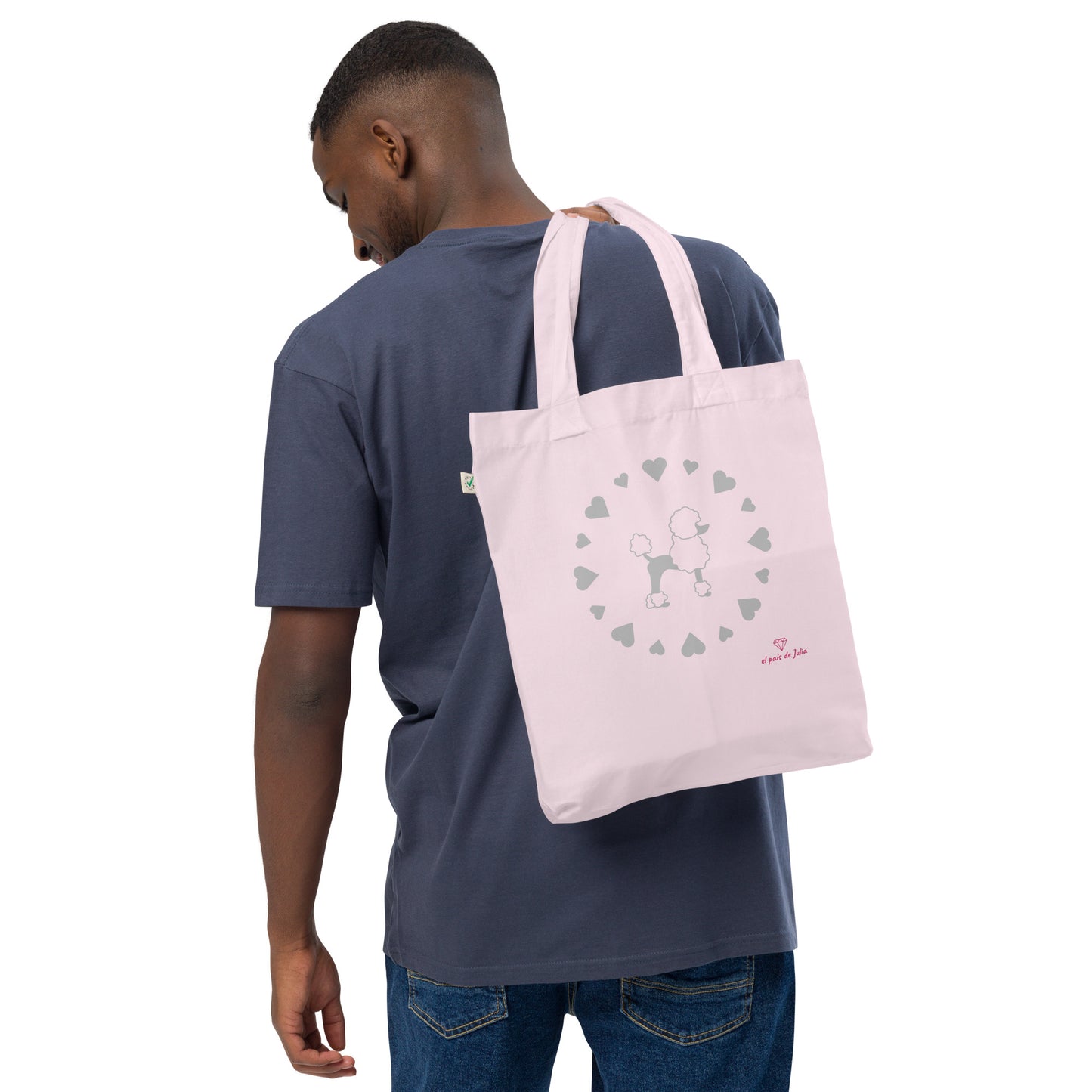 Tote bag orgánica de moda caniche love