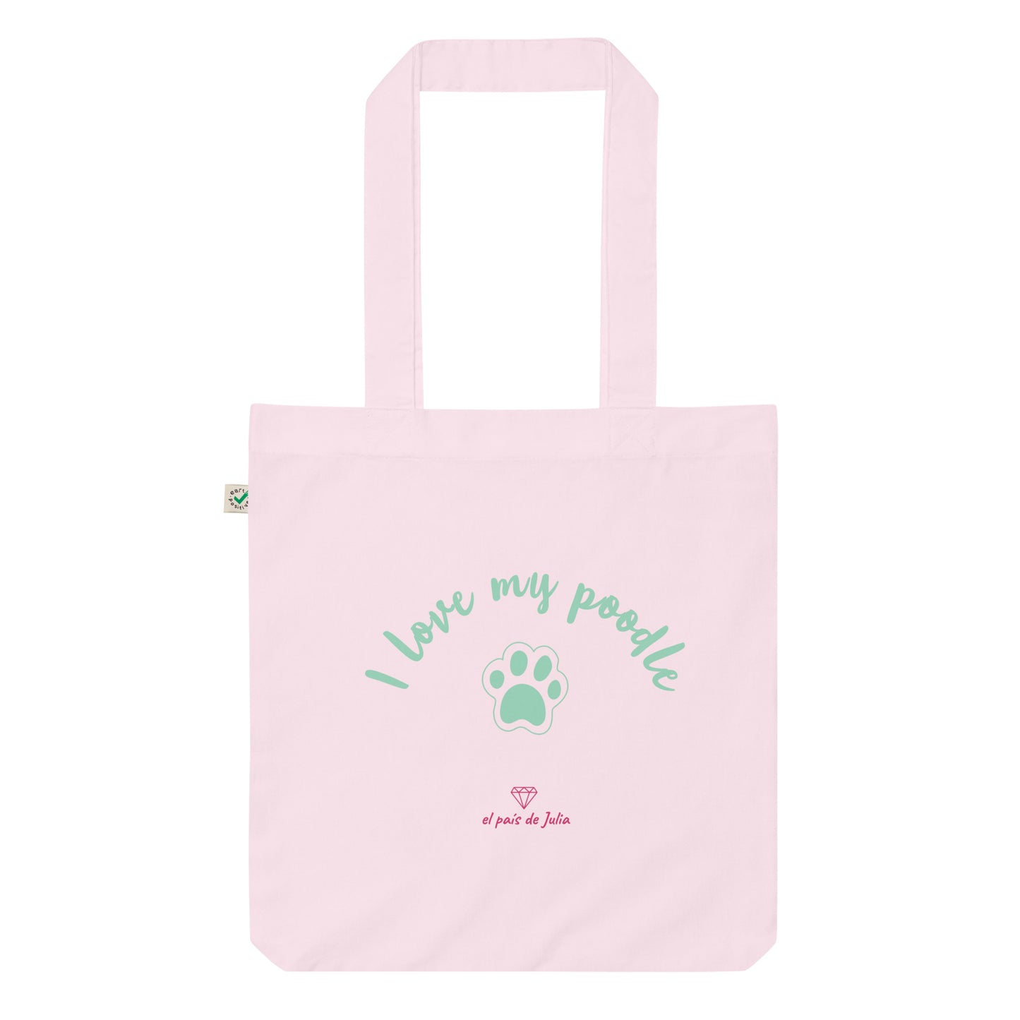 Tote bag orgánica de moda i love my poodle