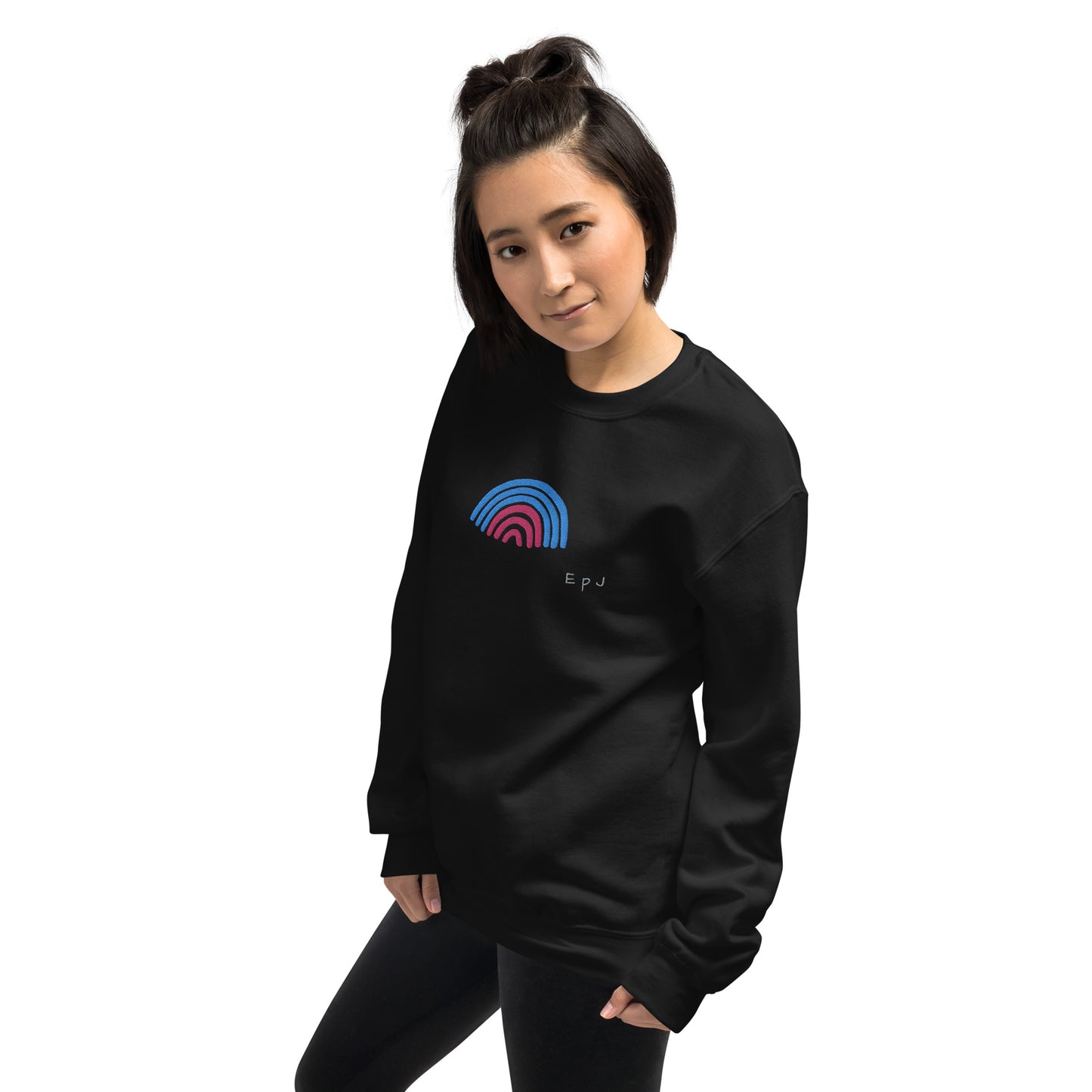 Sudadera unisex arcoiris bicolor