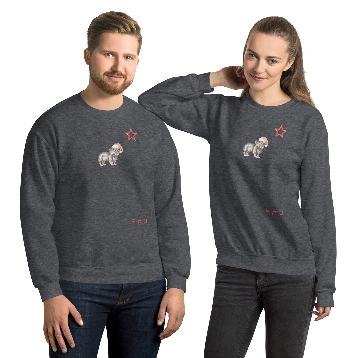 Sudadera unisex teckel navideño