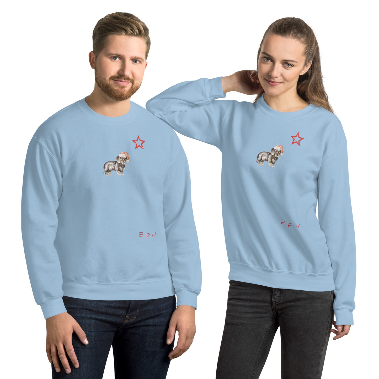 Sudadera unisex teckel navideño