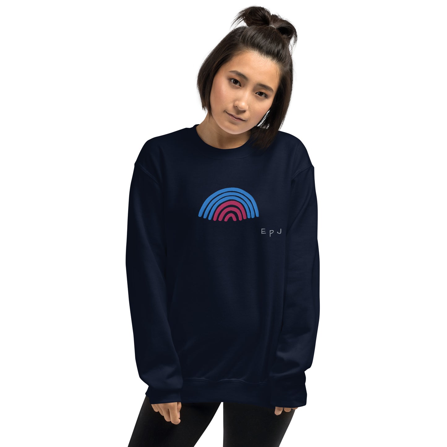 Sudadera unisex arcoiris bicolor