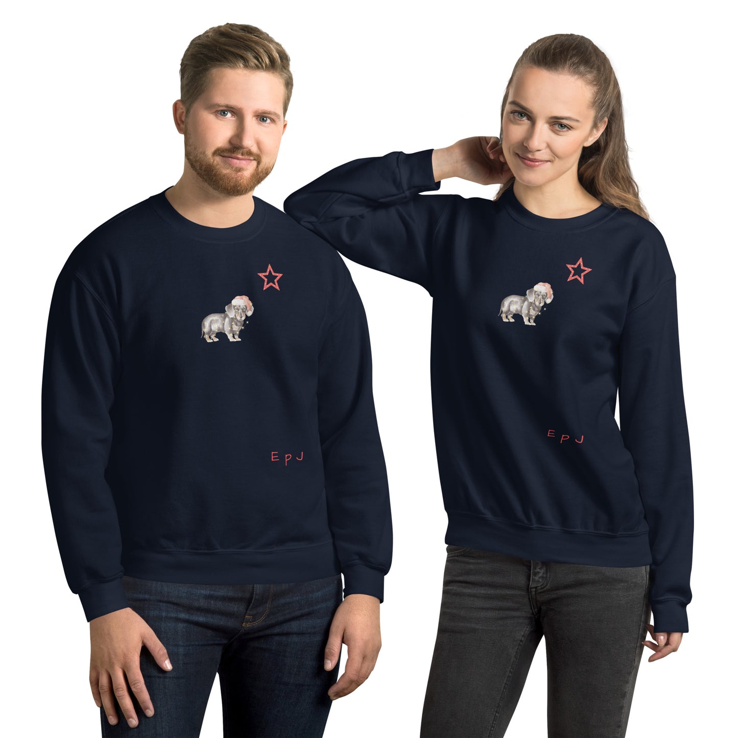 Sudadera unisex teckel navideño