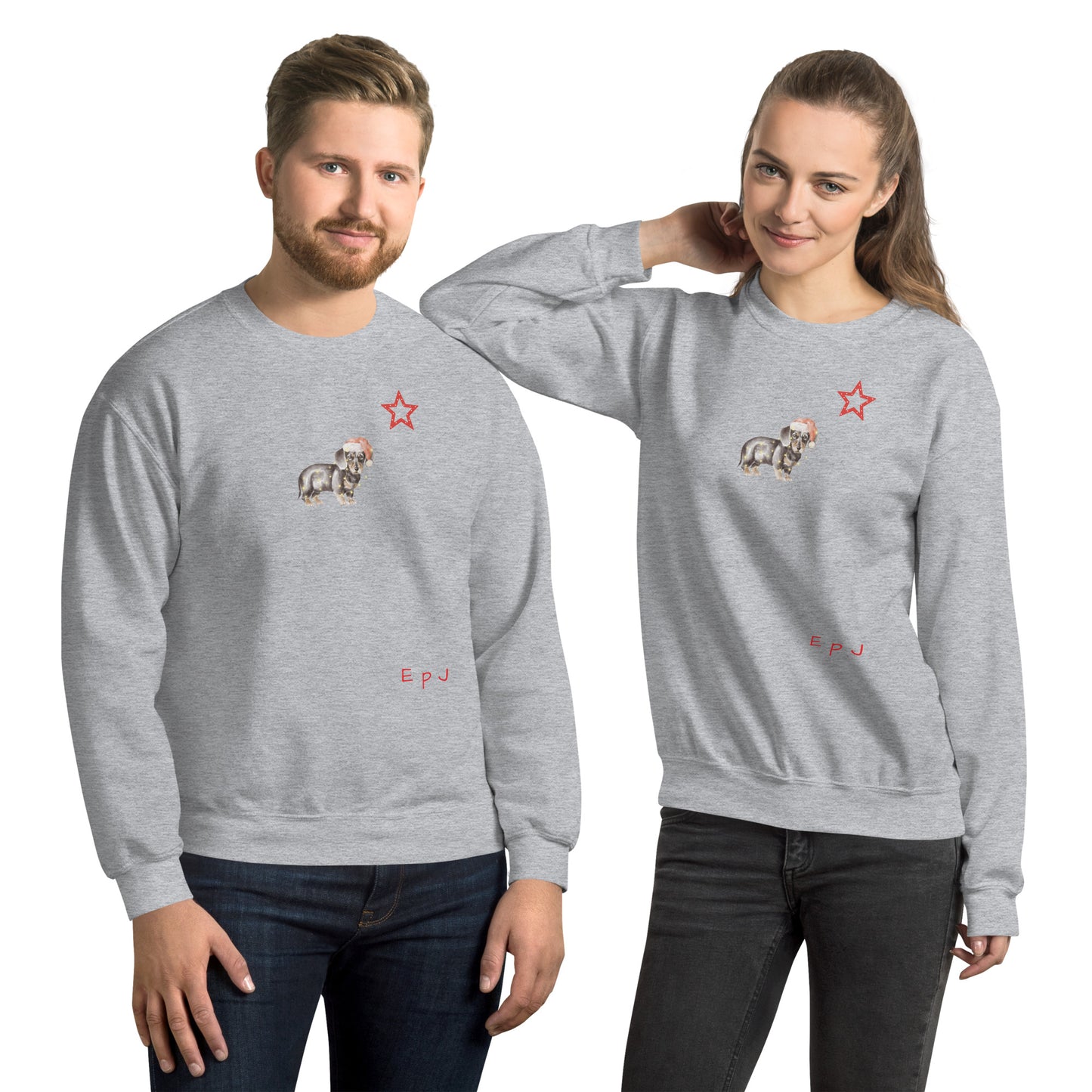 Sudadera unisex teckel navideño