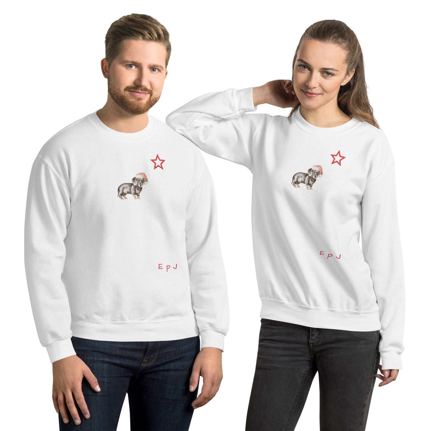 Sudadera unisex teckel navideño