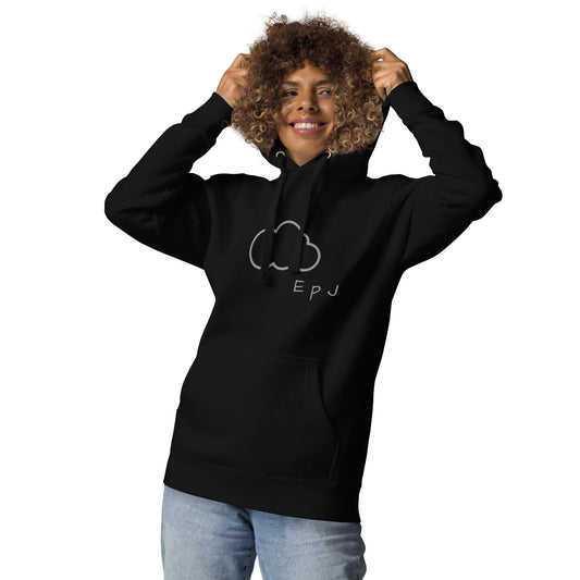 Sudadera con capucha unisex nube bordada