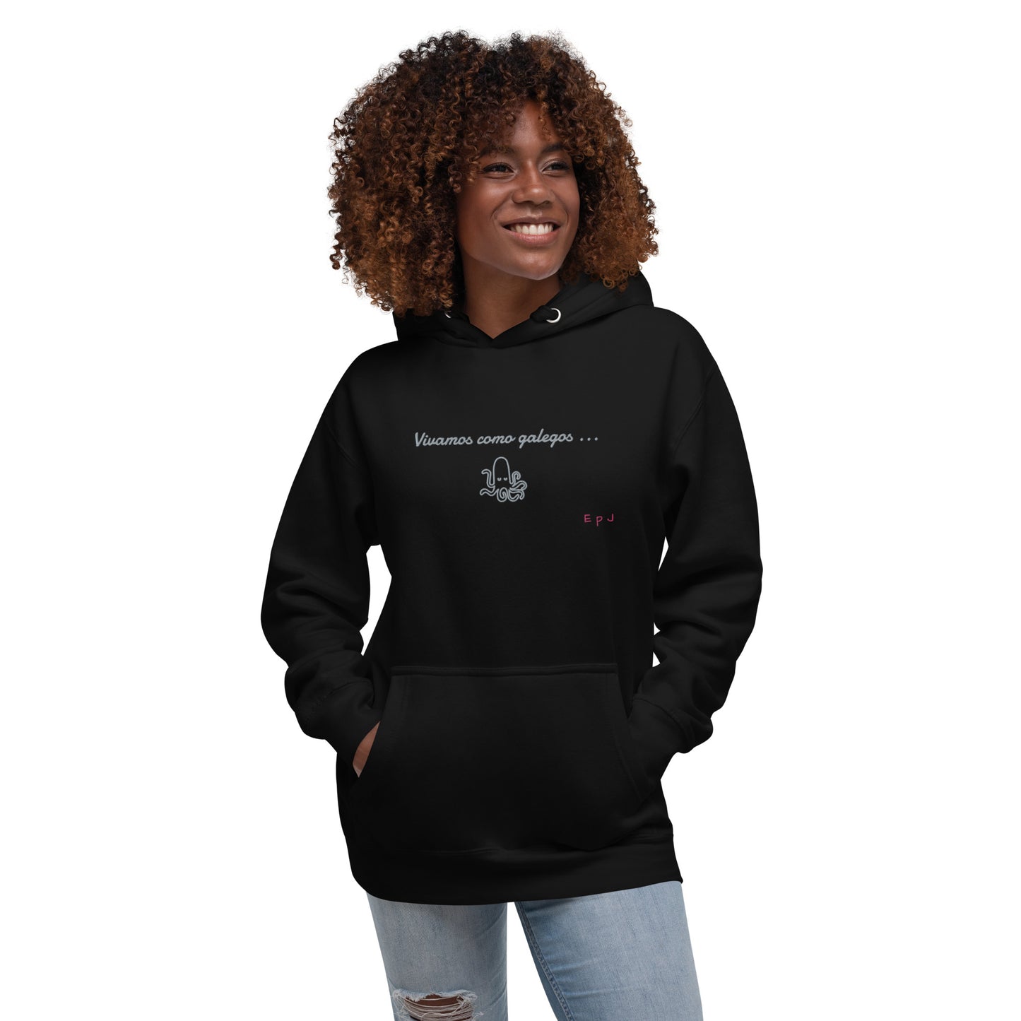 Sudadera con capucha unisex vivamos como galegos