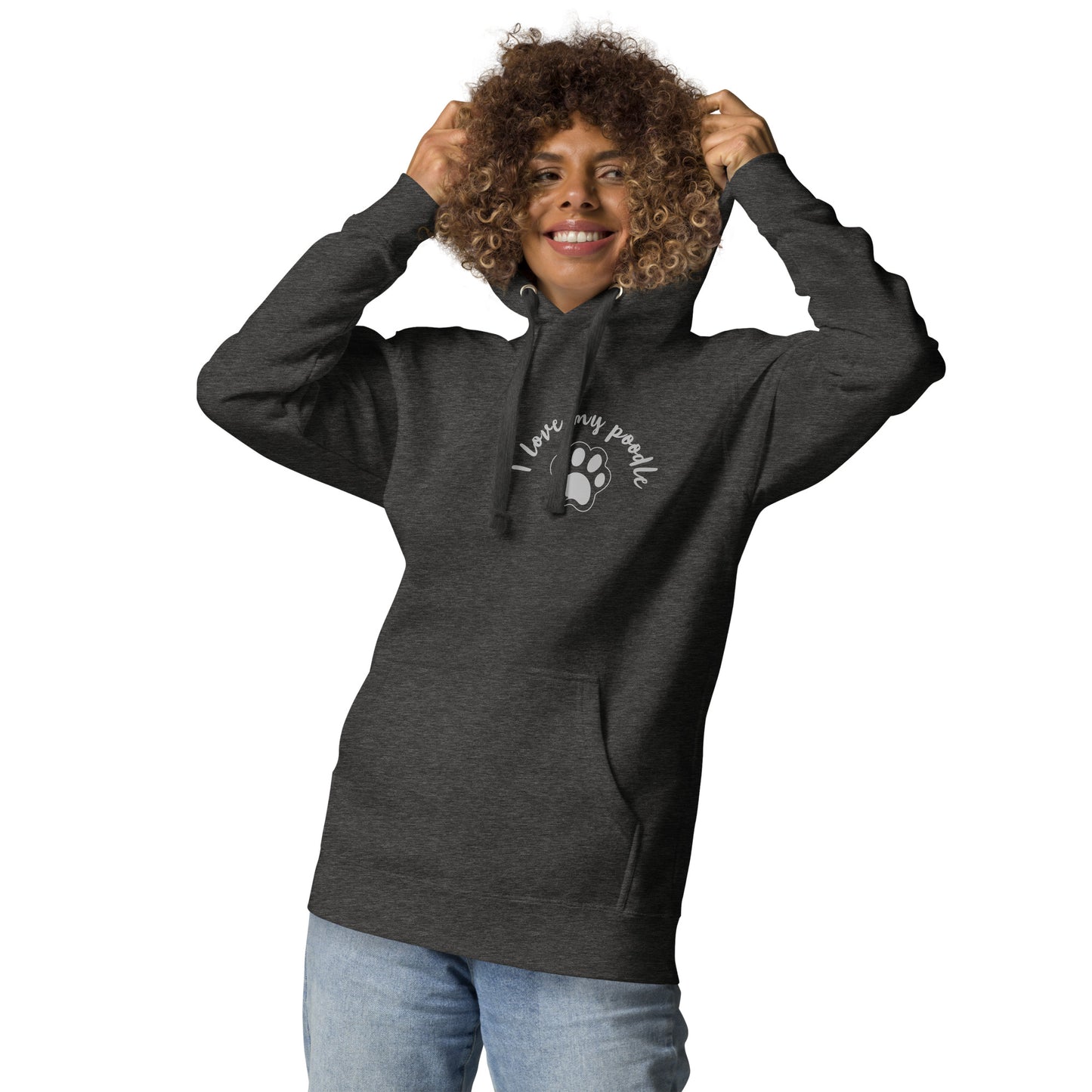 Sudadera con capucha unisex huella poodle