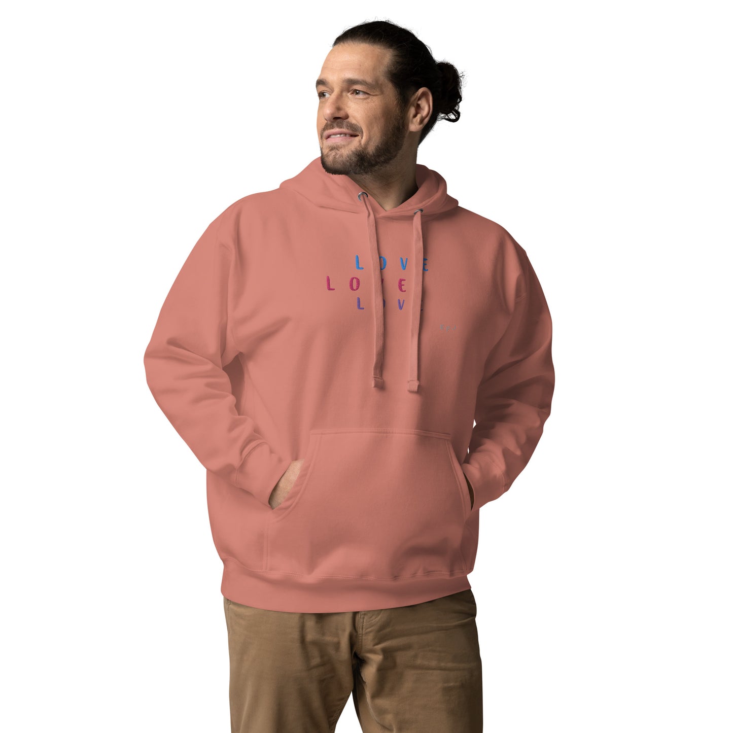 Sudadera con capucha unisex love love love