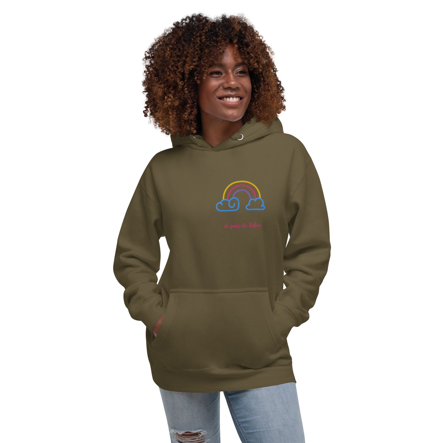 Sudadera con capucha unisex arcoiris