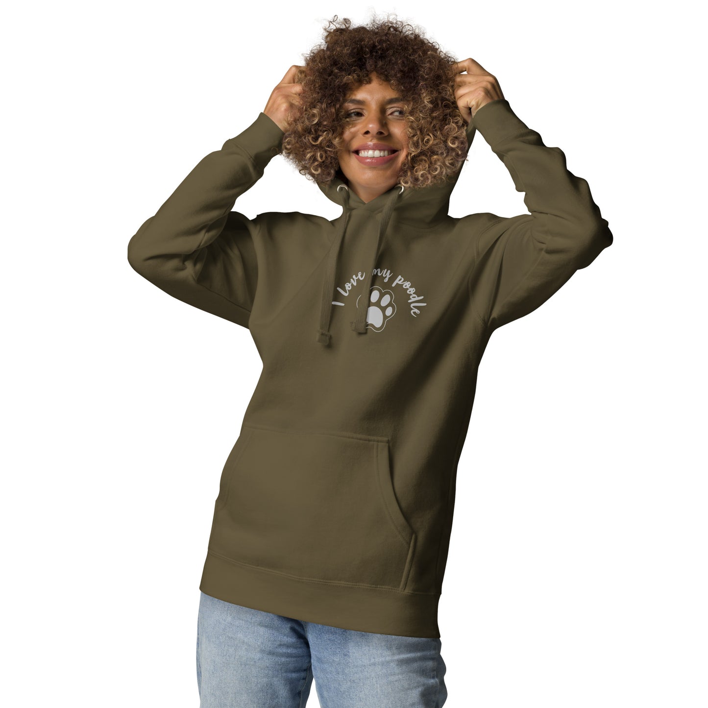 Sudadera con capucha unisex huella poodle