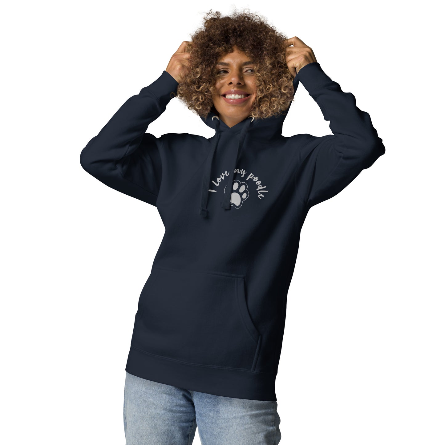 Sudadera con capucha unisex huella poodle