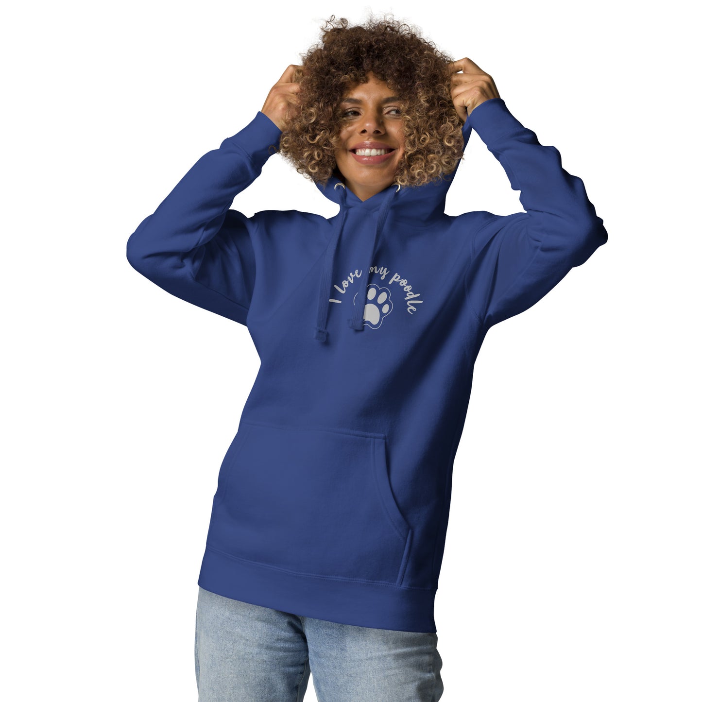 Sudadera con capucha unisex huella poodle