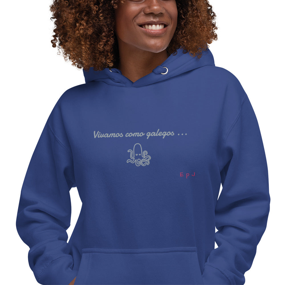 Sudadera con capucha unisex vivamos como galegos