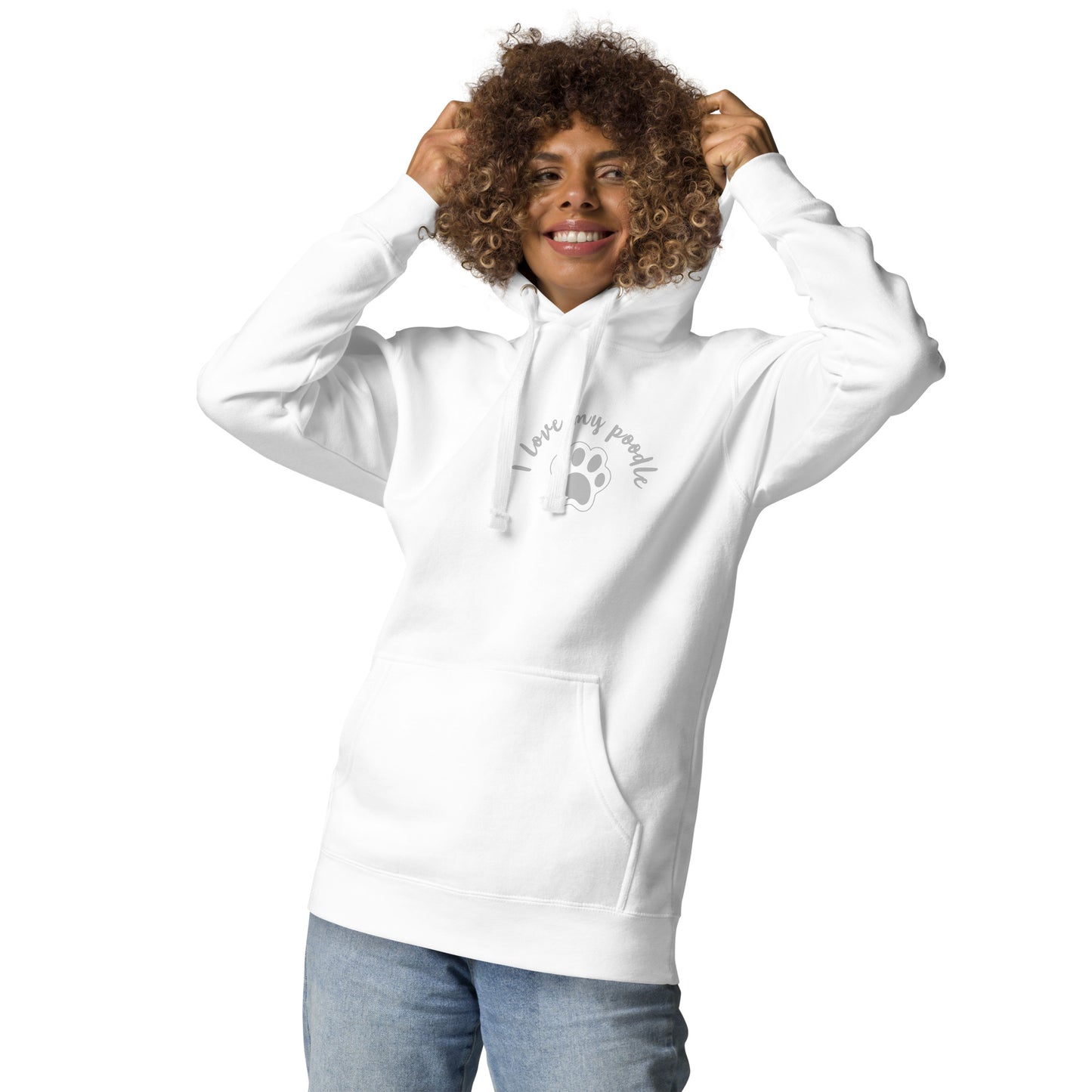 Sudadera con capucha unisex huella poodle