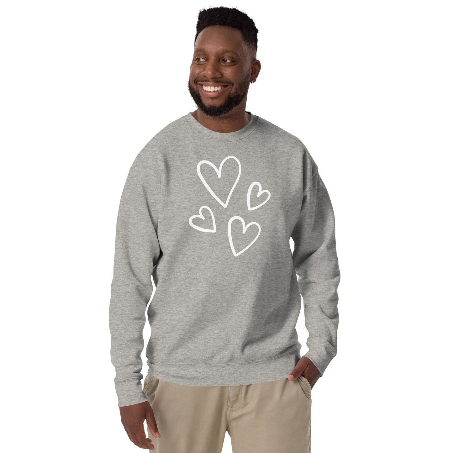 Sudadera gruesa unisex CORAZONES BLANCOS