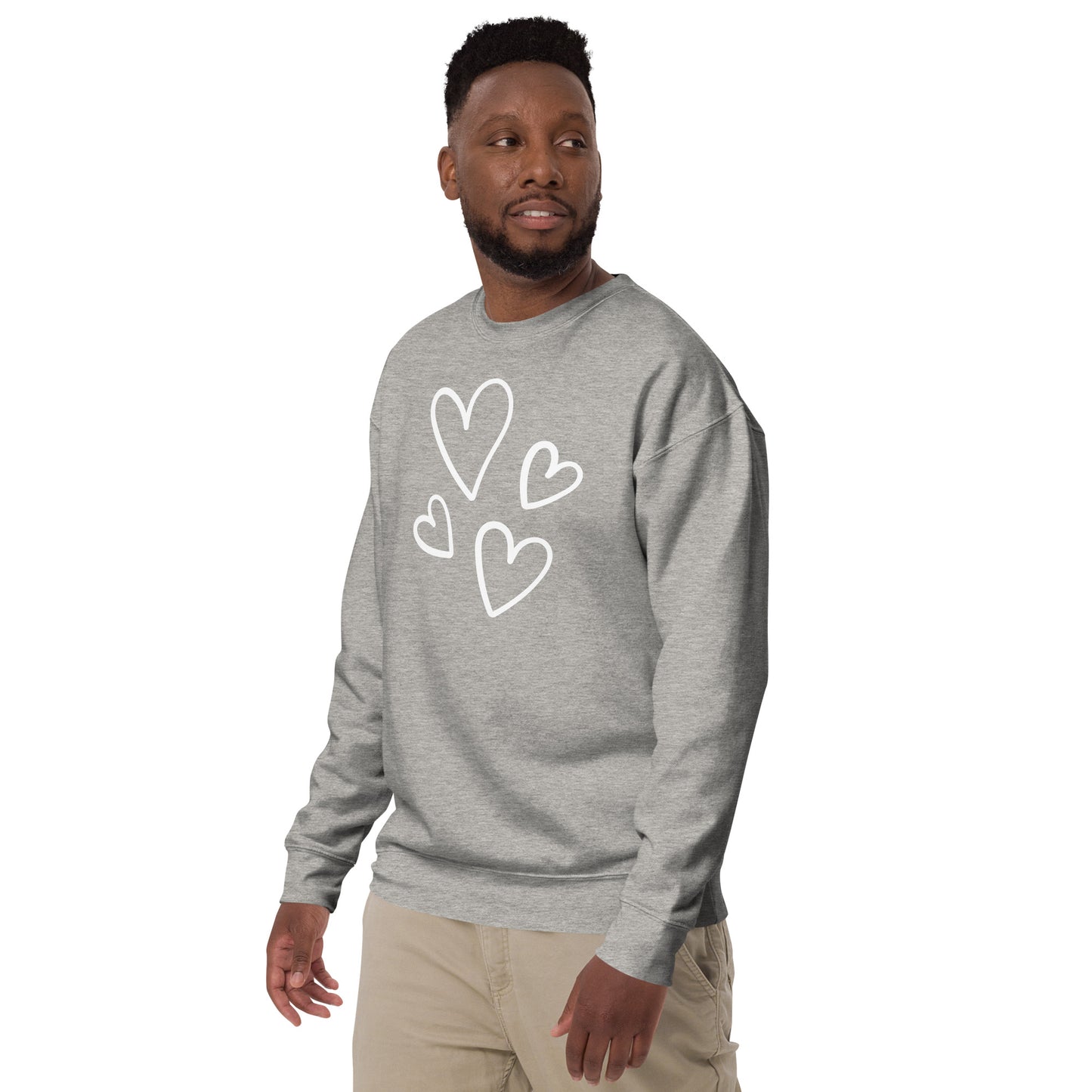 Sudadera gruesa unisex CORAZONES BLANCOS