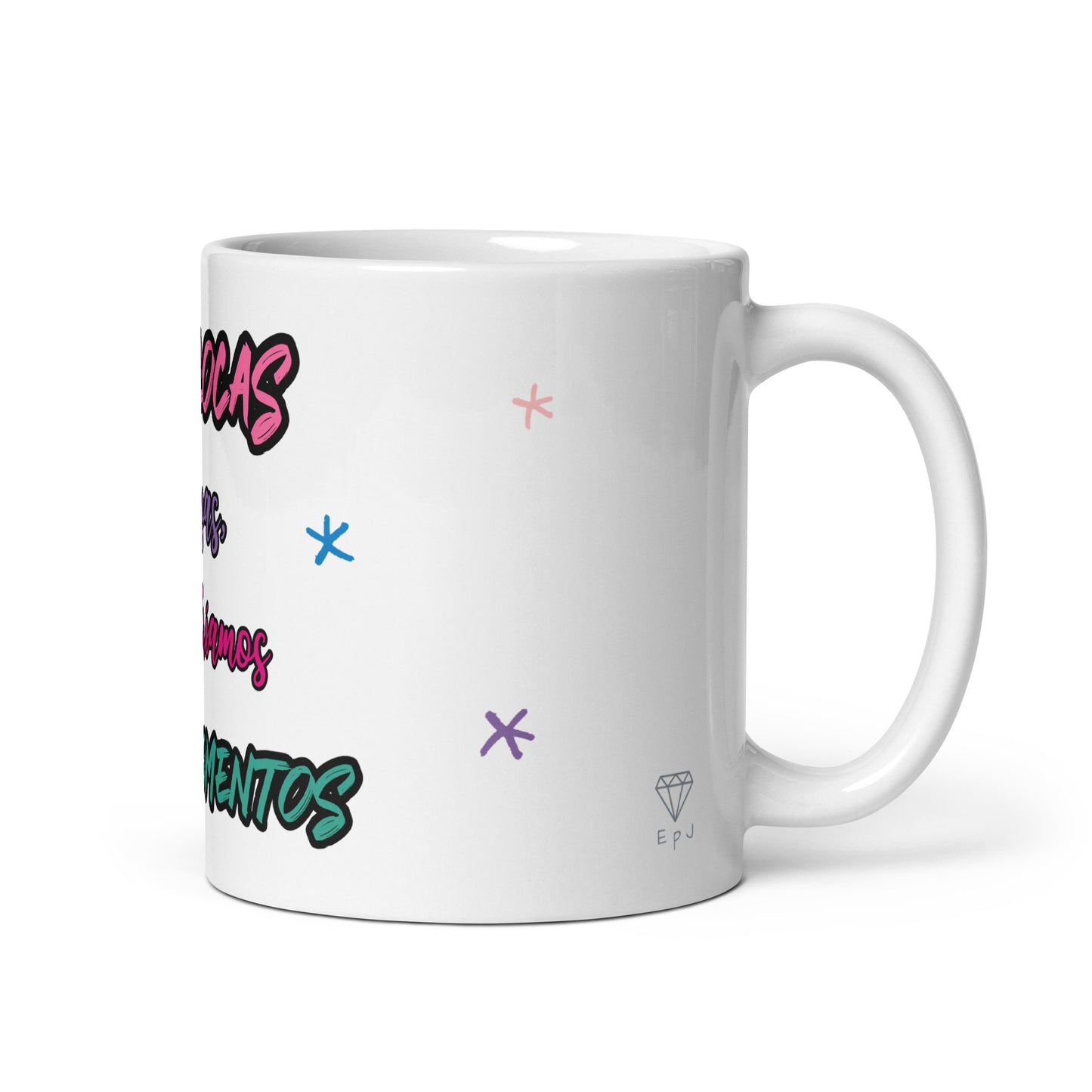 Taza blanca brillante LOCAS AMIGAS