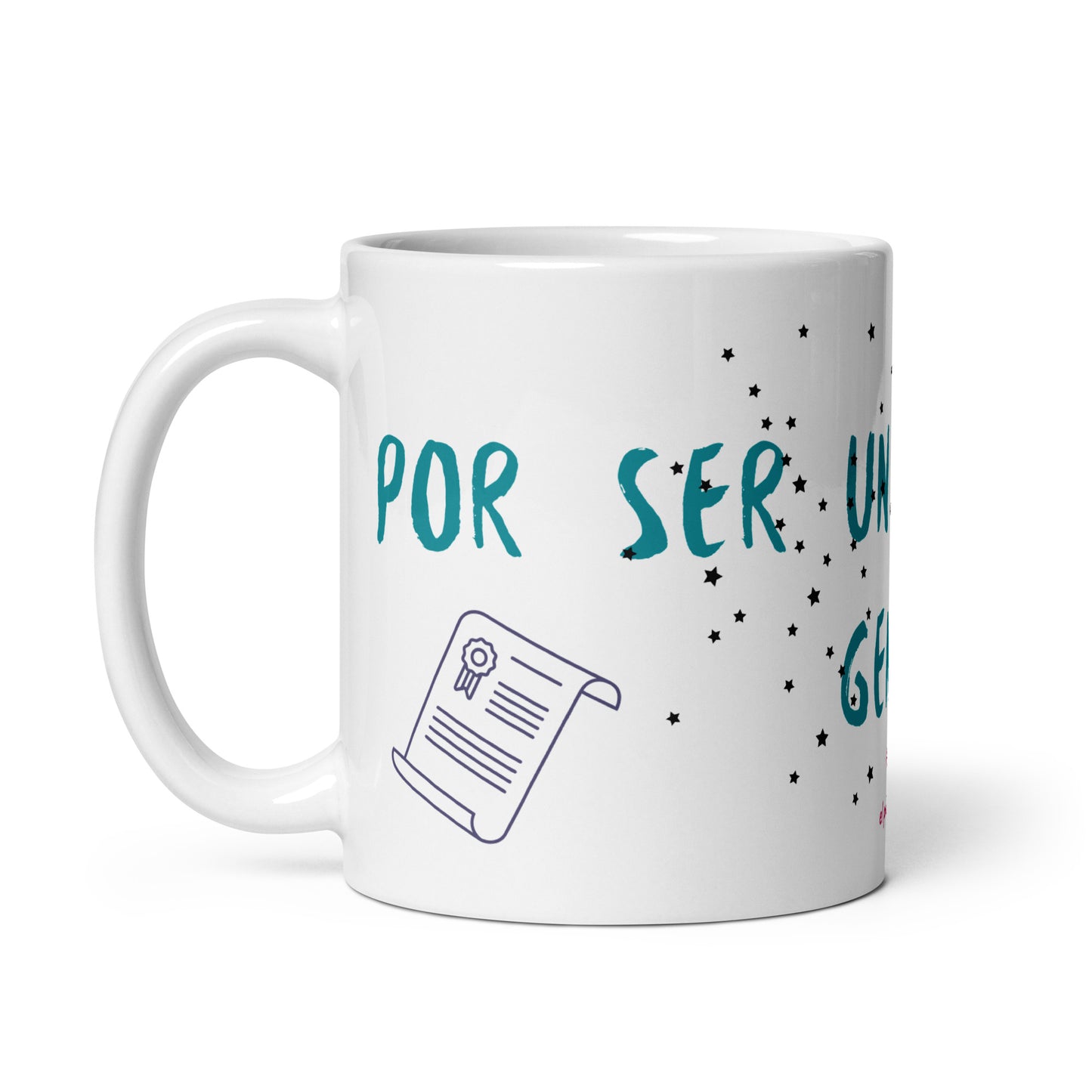 Taza blanca brillante DELEGADO DE CLASE