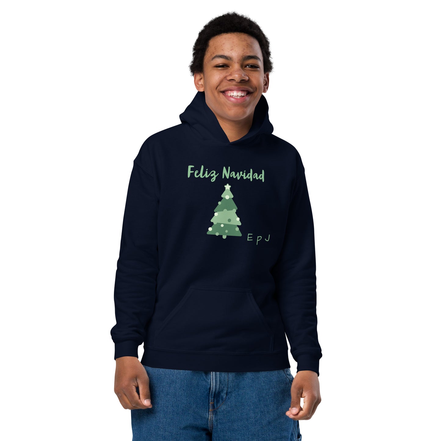 Sudadera gruesa con capucha unisex árbol navidad