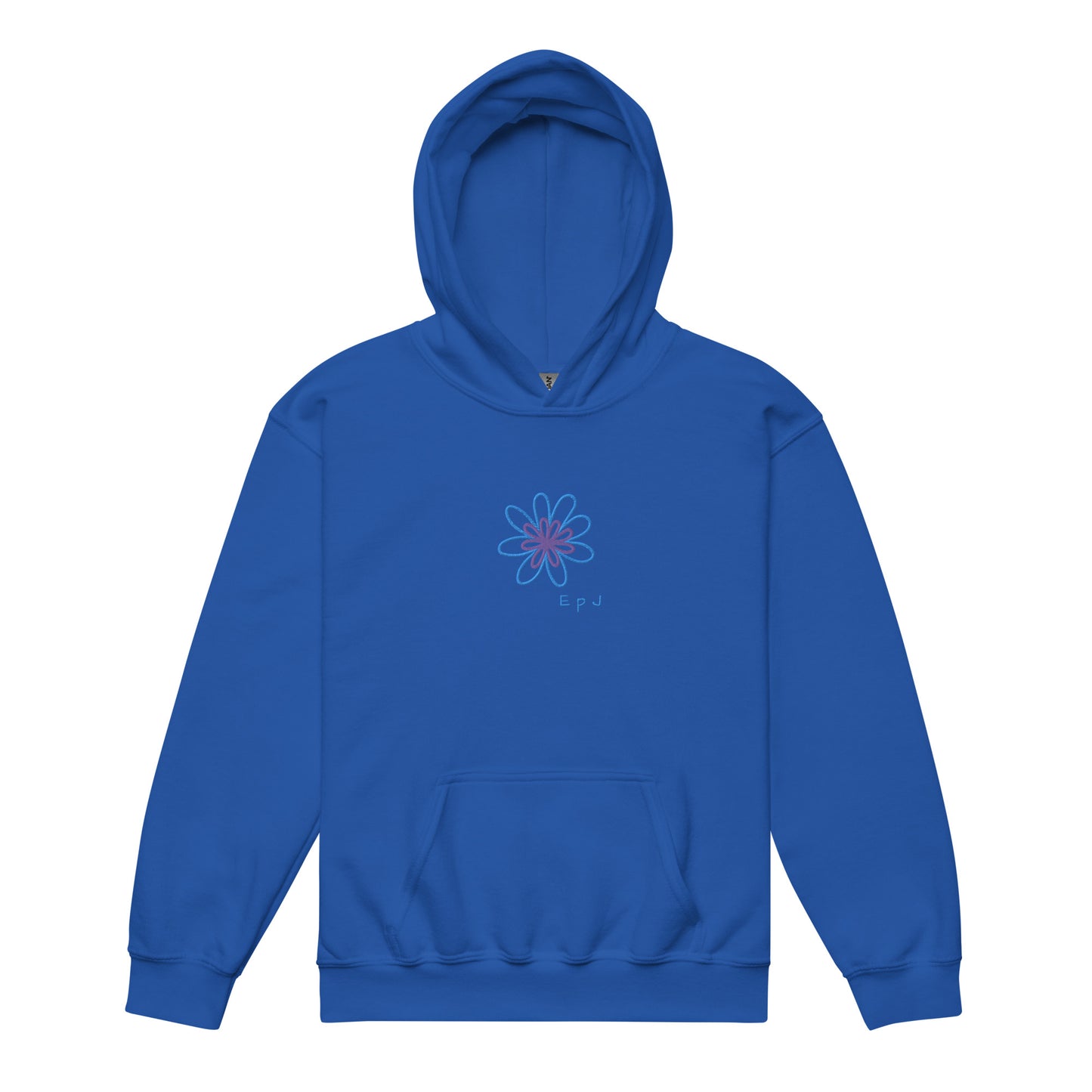 Sudadera gruesa con capucha peques flor bordada