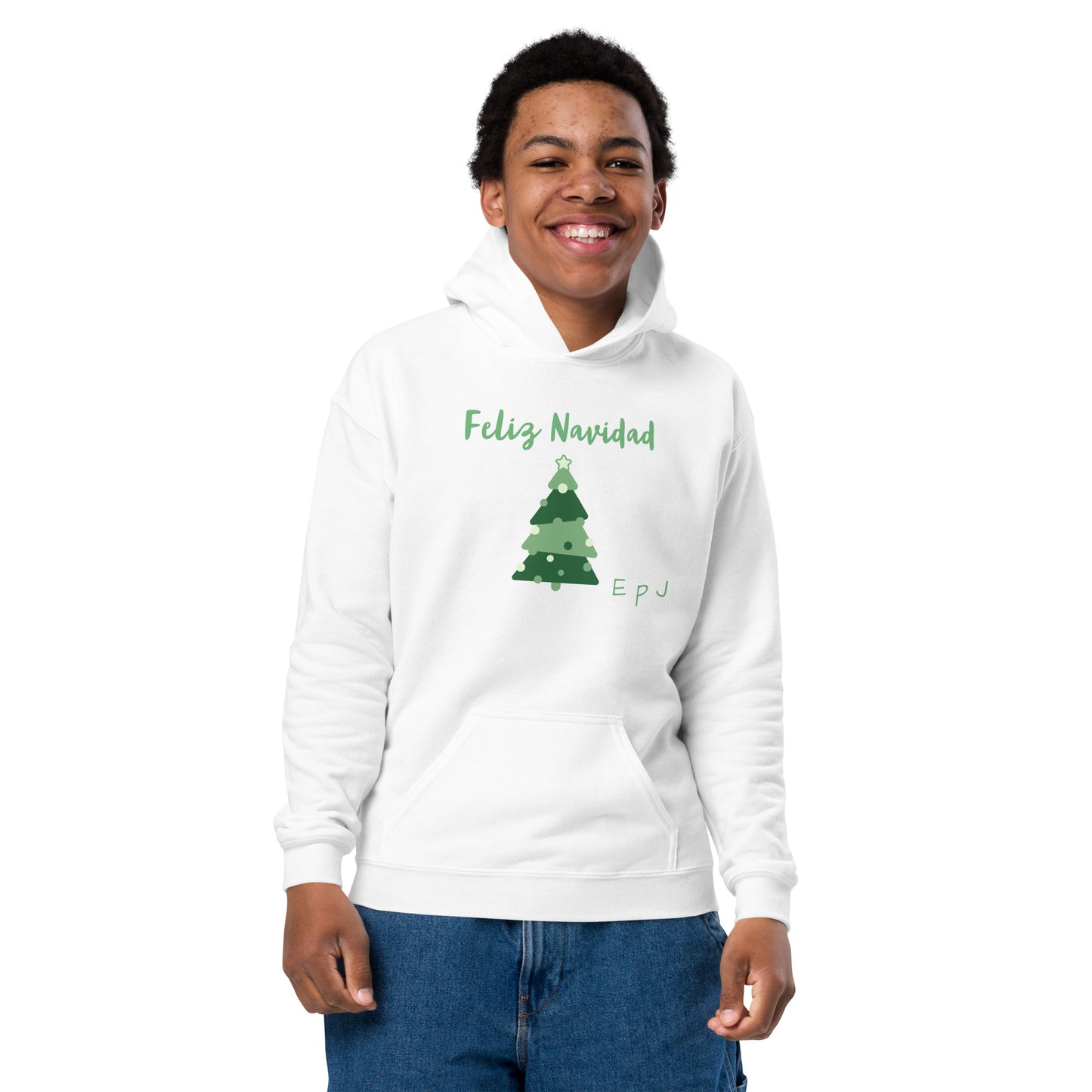 Sudadera gruesa con capucha unisex árbol navidad