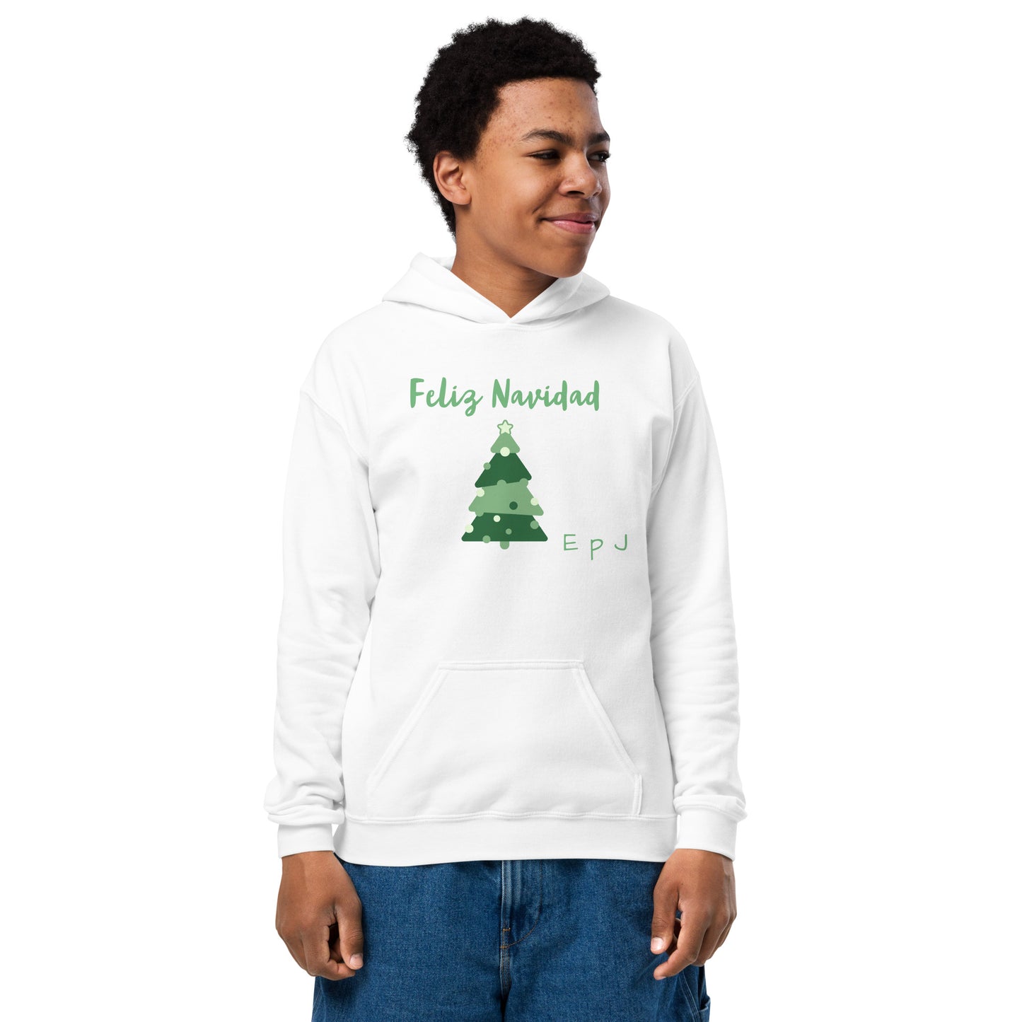 Sudadera gruesa con capucha unisex árbol navidad