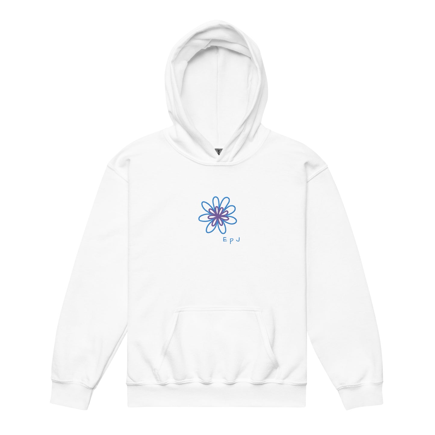 Sudadera gruesa con capucha peques flor bordada