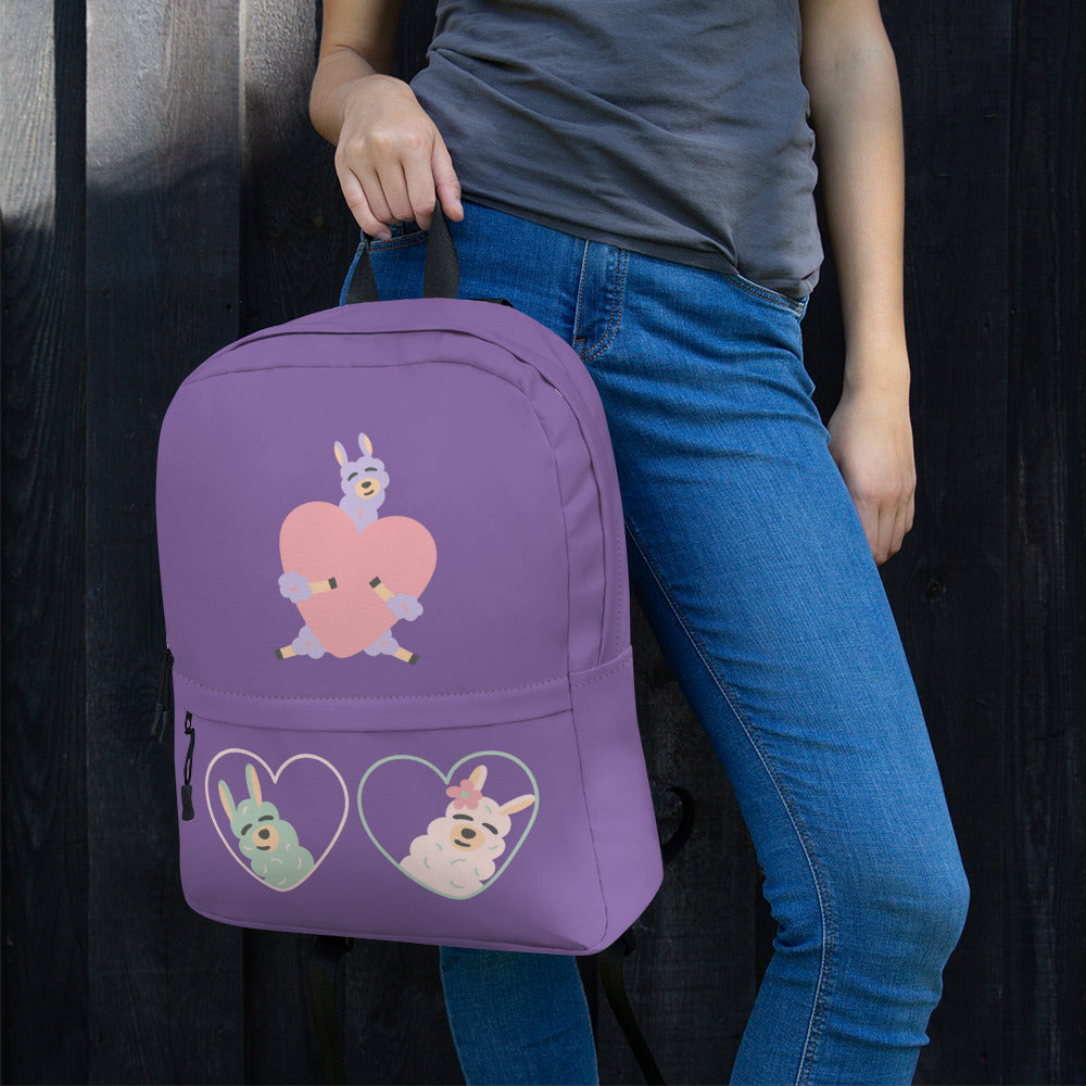 Mochila llamas corazón