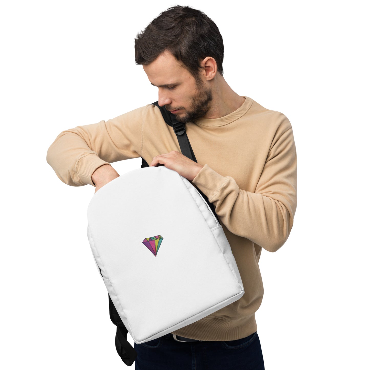 Mochila minimalista diamante blanco