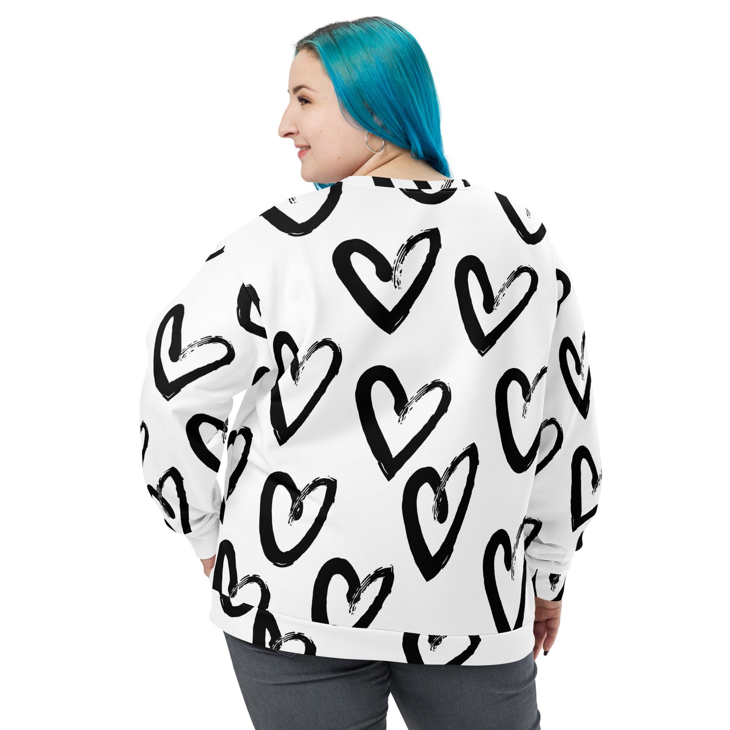 Sudadera unisex corazones negros