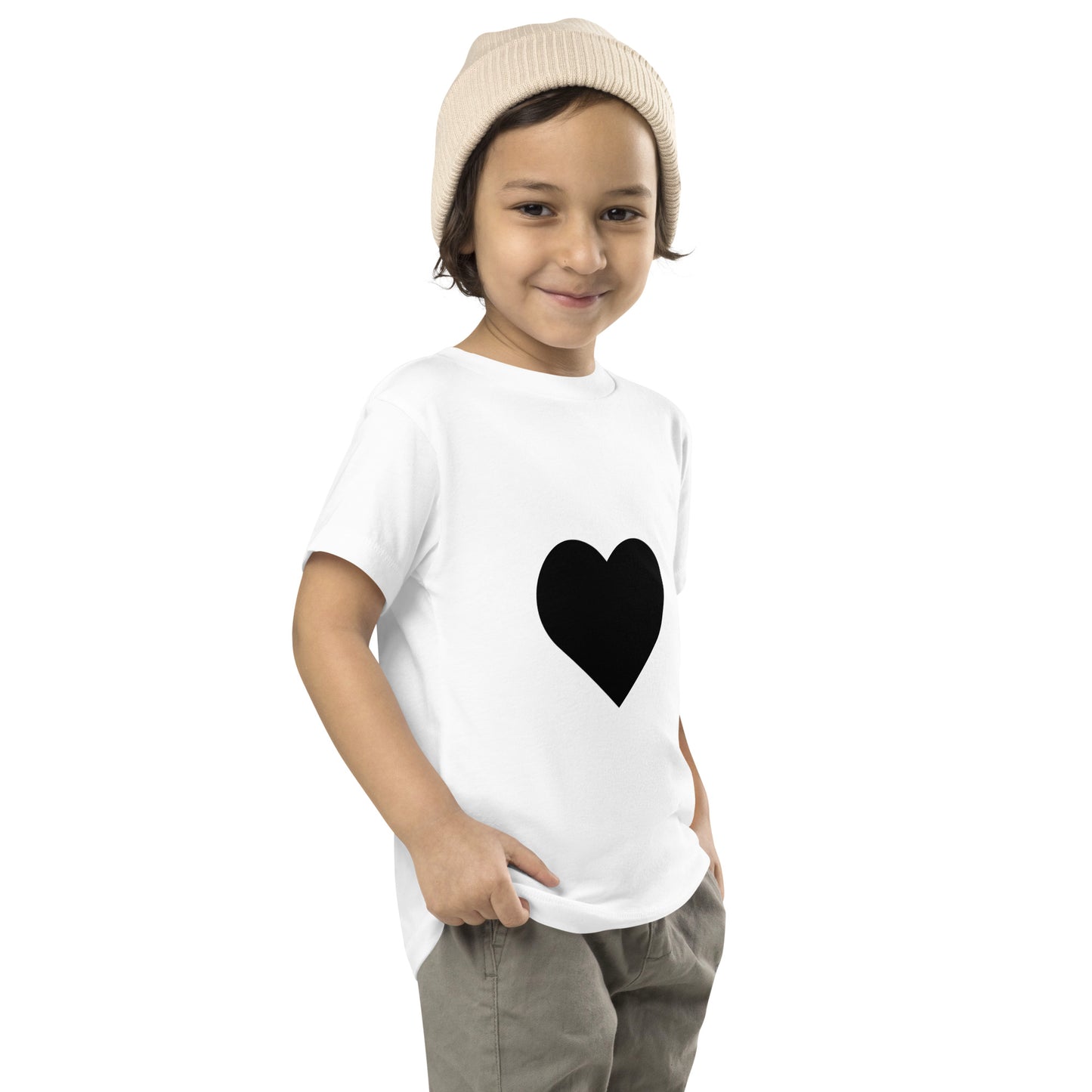 Camiseta manga corta unisex corazón negro