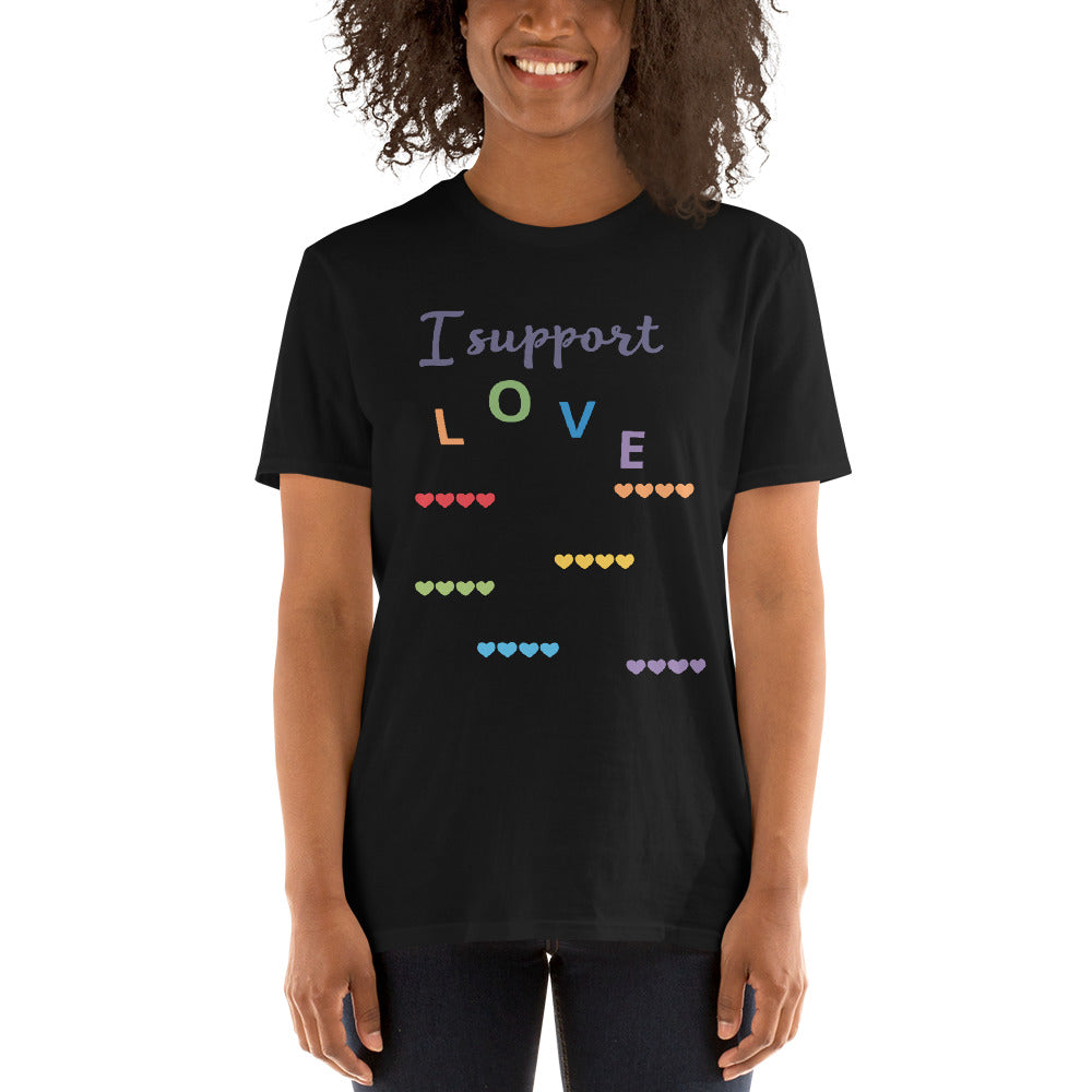 Camiseta de manga corta unisex I support Love