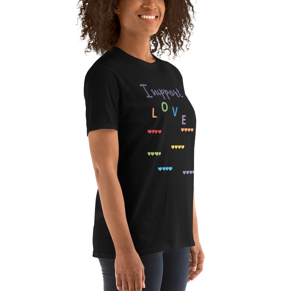 Camiseta de manga corta unisex I support Love