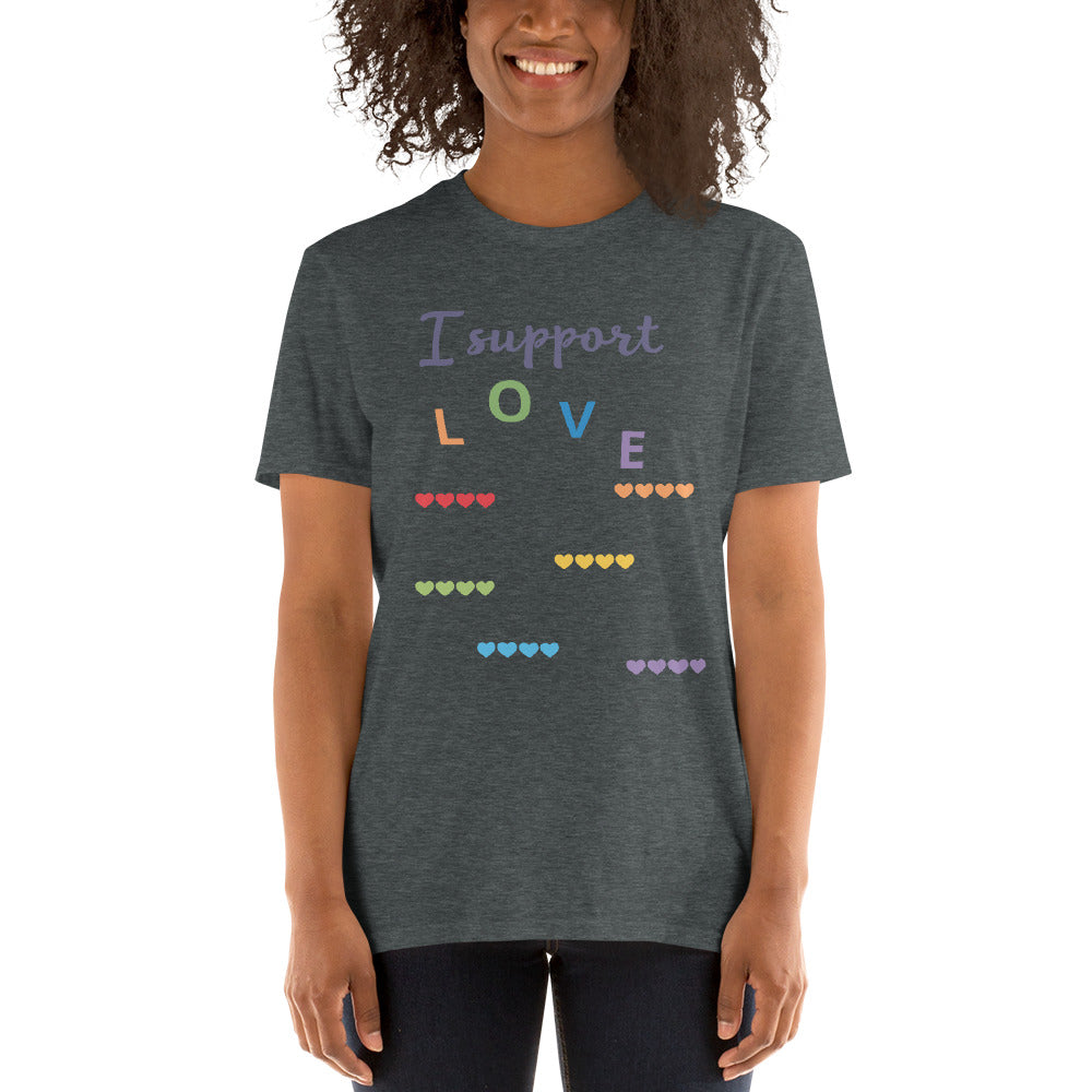 Camiseta de manga corta unisex I support Love