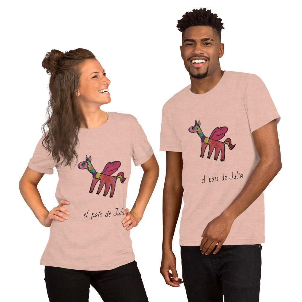 Camiseta de manga corta unisex unicornio verano