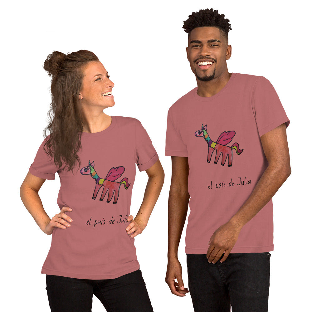 Camiseta de manga corta unisex unicornio verano